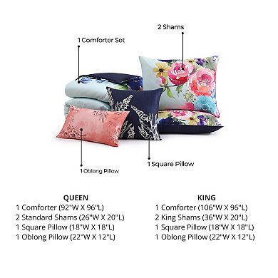 Bebejan Aqua Fiesta 100 % Cotton Sateen 5 Piece Reversible Comforter Set