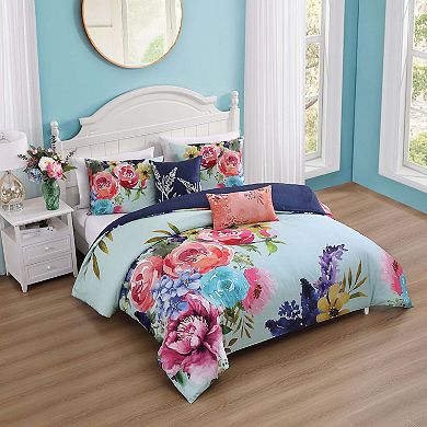 Bebejan Aqua Fiesta 100 % Cotton Sateen 5 Piece Reversible Comforter Set