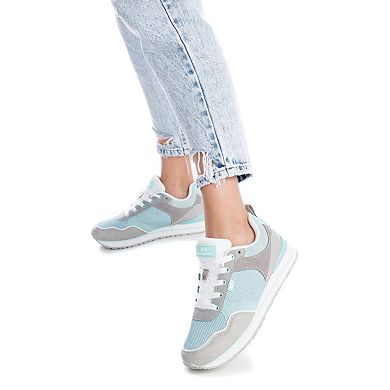 Women's Sneakers By XTI, Aqua With Grey Accent