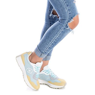 Women's Sneakers By XTI, Blue With Multicolor Accent