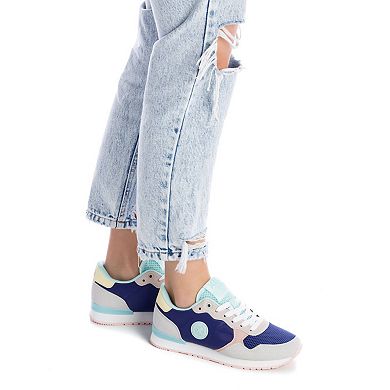 Women's Sneakers By XTI, Navy With Multicolor Accent
