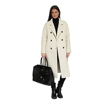 Boss Girl Double-Breasted Lined Wool Coat