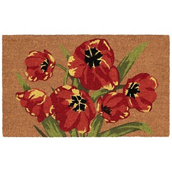 Liora Manne Natura Red Tulips Outdoor Doormat