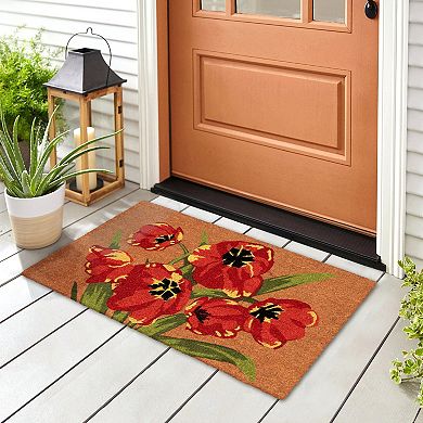 Liora Manne Natura Red Tulips Outdoor Doormat