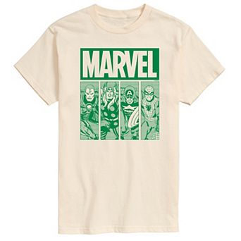 Men's Marvel Green Grid Graphic Tee