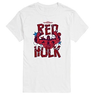 Men's Marvel Captain America Brave New World Red Hulk Scribble Graphic Tee