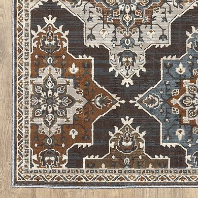 StyleHaven Traditional Panel Medallions Area Rug