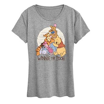 Disney's Winnie The Pooh Women's Scribble Group Graphic Tee