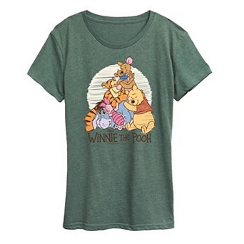 Disney's Winnie The Pooh Women's Scribble Group Graphic Tee