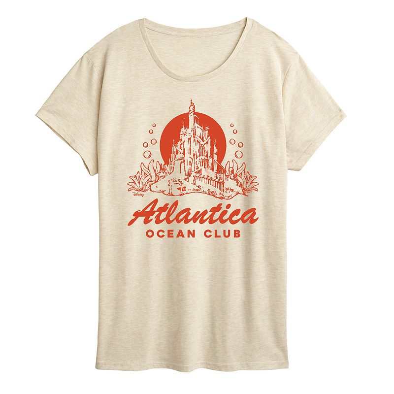 Disney's The Little Mermaid Women's Atlantica Graphic Tee, Size: Medium, Beige