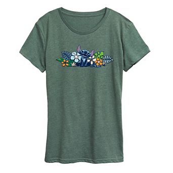 Disney's Lilo & Stitch Women's Flowers Graphic Tee