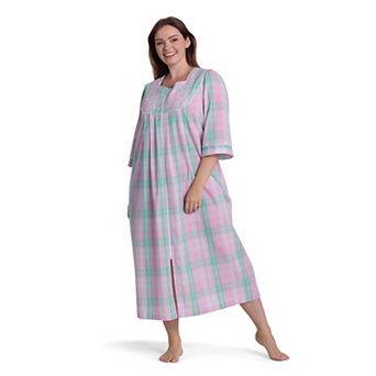 Plus Size Miss Elaine Essentials Seersucker Long Robe