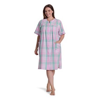 Plus Size Miss Elaine Essentials Seersucker Short Robe