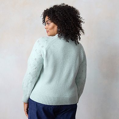 Plus Size LC Lauren Conrad Balloon Sleeve Mock Neck Sweater