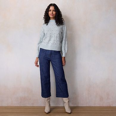 Women's LC Lauren Conrad Balloon Sleeve Mockneck Sweater