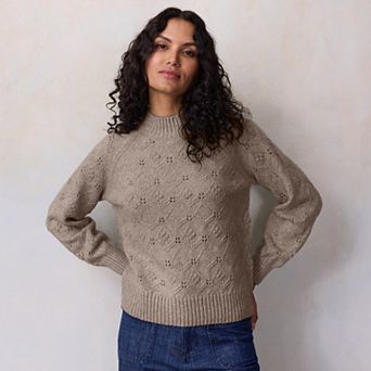 Petite LC Lauren Conrad Balloon Sleeve Mock Neck Sweater