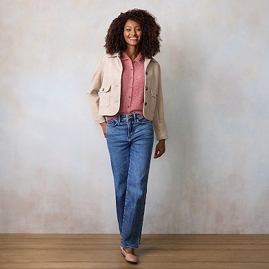 Women's LC Lauren Conrad Short Sleeve Pointelle Sweater Cardigan