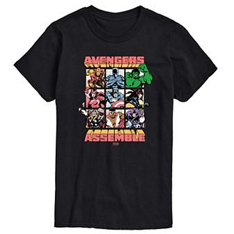 Men's Marvel The Avengers Assemble Grid Graphic Tee