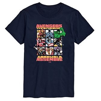 Men's Marvel The Avengers Assemble Grid Graphic Tee