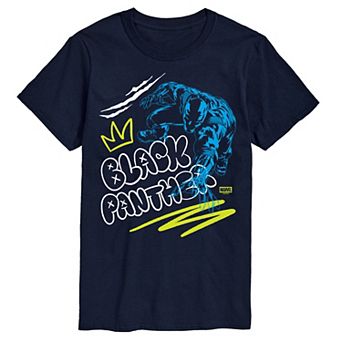 Men's Marvel Black Panther Line Art Oversized Graphic Tee