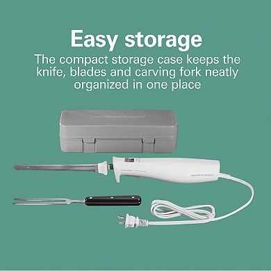 Hamilton Beach Electric Knife Set with Fork and Storage Case