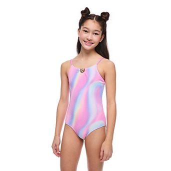 Girls 4-16 Breaking Waves Mermaid Ombre One-Piece Swimsuit in Regular & Plus Size
