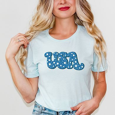 USA Bold Stars - Women's Short Sleeve Graphic T-Shirt