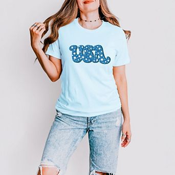 USA Bold Stars - Women's Short Sleeve Graphic T-Shirt
