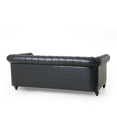 Merax Mirod Comfy 3-Seat Sofa with Wooden Legs, Retro Style for Living Room and Study