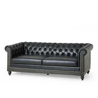 Merax Mirod Comfy 3-Seat Sofa with Wooden Legs, Retro Style for Living Room and Study