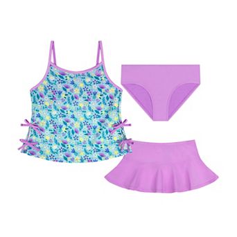 Girls 4-16 ZeroXposur 3 pc Tankini Top, Swim Bottoms & Cover-Up Skirt Set