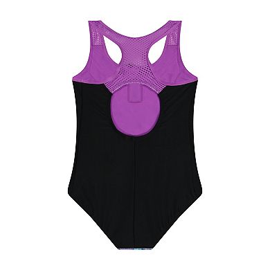 Girls 4-20 1/2 ZeroXposur Zip Front One-Piece Swimsuit & Cover Up Shorts Set in Regular & Plus Size