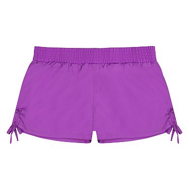 Girls 4-20 1/2 ZeroXposur Zip Front One-Piece Swimsuit & Cover Up Shorts Set in Regular & Plus Size