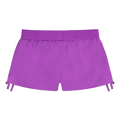 Girls 4-20 1/2 ZeroXposur Zip Front One-Piece Swimsuit & Cover Up Shorts Set in Regular & Plus Size