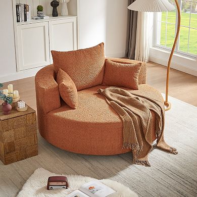 Merax 360° Swivel Chair Accent Barrel Chair Swivel Round Sofa Chair