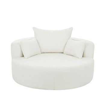 Merax 360° Swivel Chair Accent Barrel Chair Swivel Round Sofa Chair