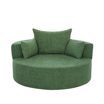 Merax 360° Swivel Chair Accent Barrel Chair Swivel Round Sofa Chair