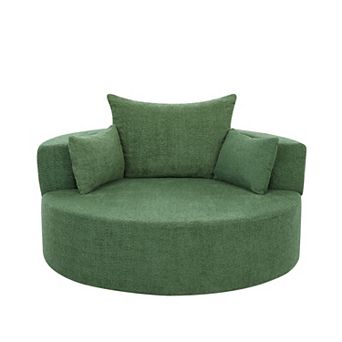Merax 360° Swivel Chair Accent Barrel Chair Swivel Round Sofa Chair