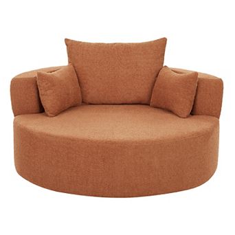 Merax 360° Swivel Chair Accent Barrel Chair Swivel Round Sofa Chair