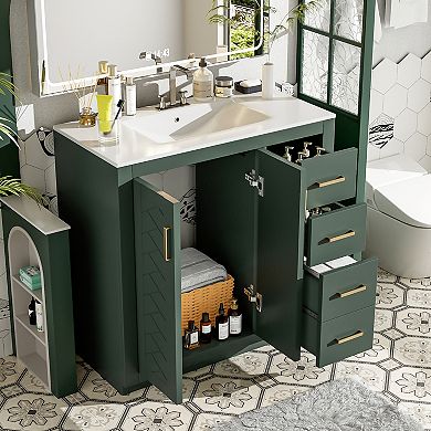 Merax 36'' Bathroom Vanity with Ceramic Sink Combo