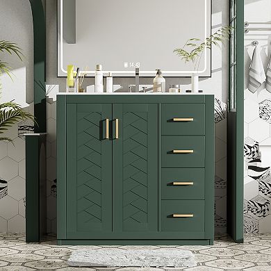 Merax 36'' Bathroom Vanity with Ceramic Sink Combo