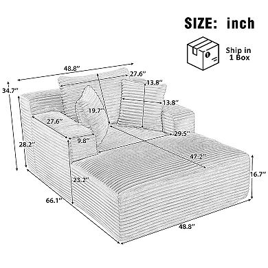 Merax Chaise Lounge Sofa Bed 48.8" Upholstered Sofa Couch