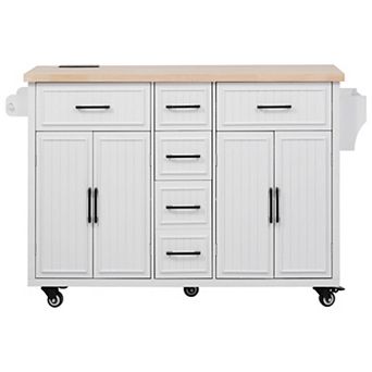 Merax 56.5'' Kitchen Island with Drop Leaf