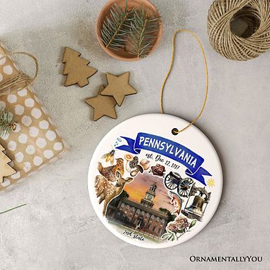 Artistic Pennsylvania State Themes and Landmarks Christmas Ornament