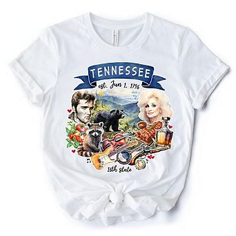 Artistic Tennessee State Themes and Landmarks T-Shirt, Tee for History and Travel Lovers