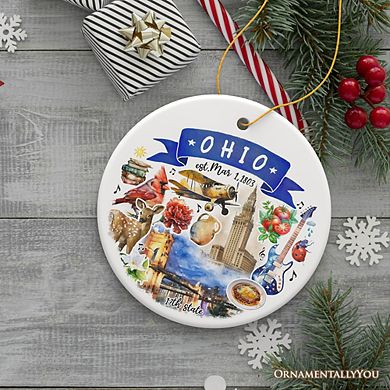 Artistic Ohio State Themes and Landmarks Christmas Ornament