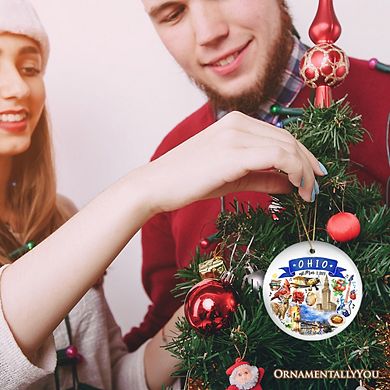 Artistic Ohio State Themes and Landmarks Christmas Ornament