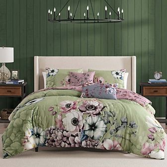 Bebejan Lilac Cascade 100% Cotton Sateen 5 pc Reversible Comforter Set