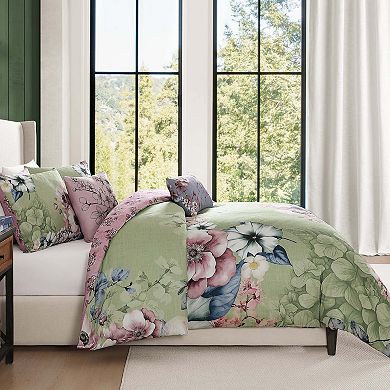 Bebejan Lilac Cascade 100% Cotton Sateen 5 Piece Reversible Comforter Set