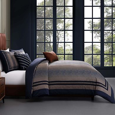 Bebejan Dark Blue Animal Prints 100 % Cotton Sateen 5 Piece Reversible Comforter Set